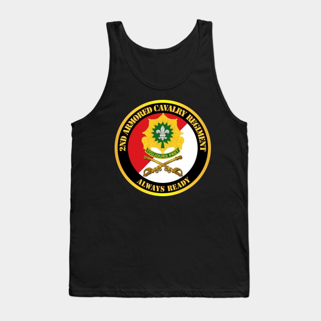 2nd Armored Cavalry Regiment DUI - Red White - Always Ready Tank Top by twix123844